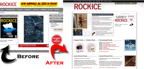 rock and ice website screen shot