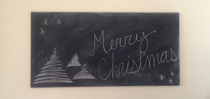 creating a holiday theme for our chalkboard picture