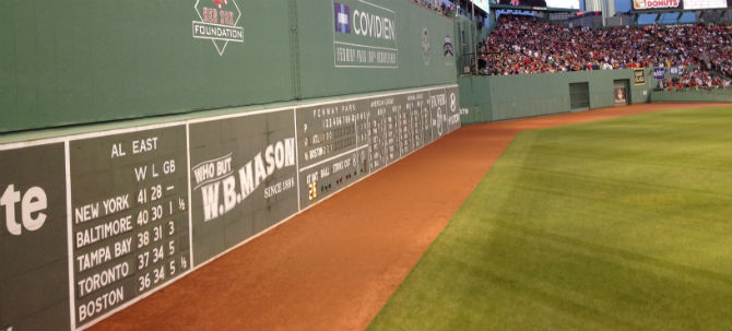 scoreboard at fenway