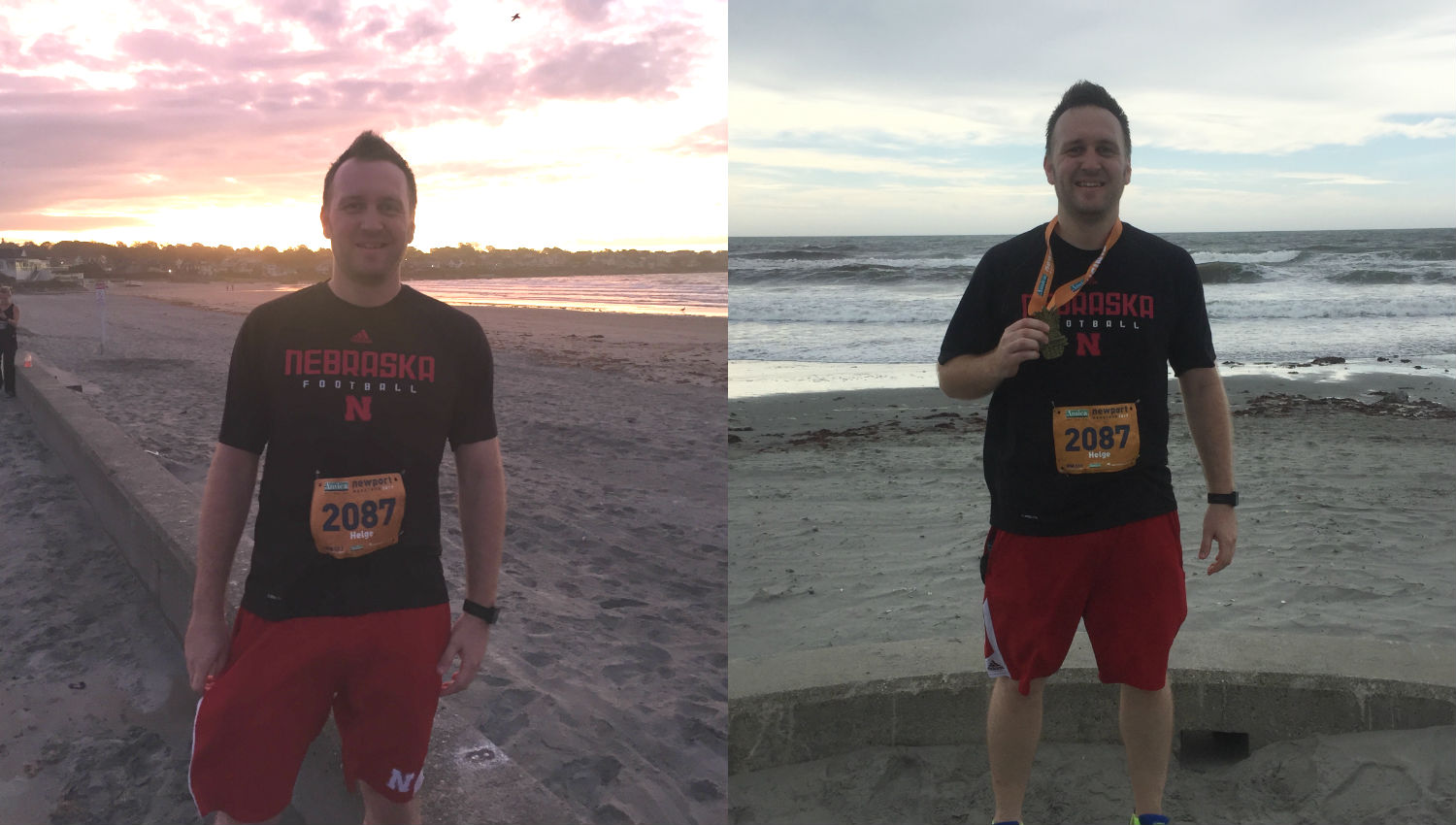 before and after the half marathon in newport, ri