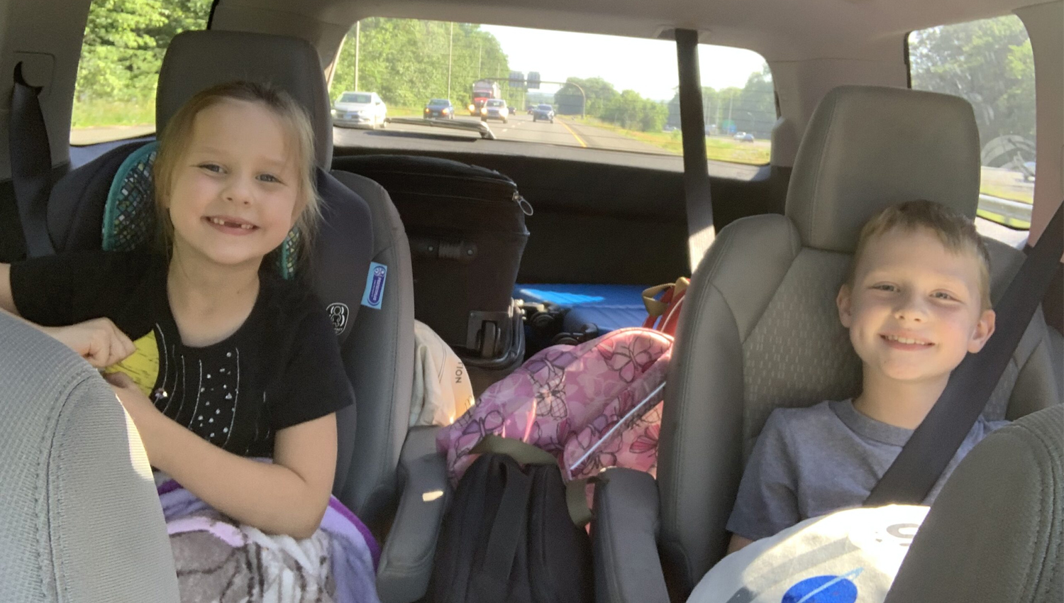 Kids in the back of the car